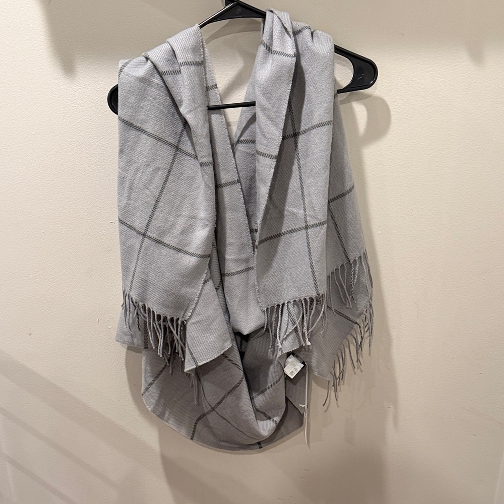 Madewell Gray Plaid Convertible Scarf